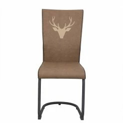 Freischwinger In Braun Mit Hirsch - Lyone (4er Set)