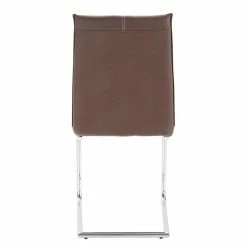 Freischwinger In Braun Mit Kontrastnähten - Emra (2er Set) -Malott-Shop freischwinger in braun mit kontrastnaehten aus kunstleder mit chrom emra 03