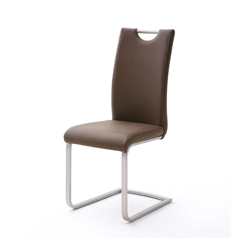 Freischwinger Küchenstuhl In Braun Darinca Kunstleder (4er Set) - Image 2