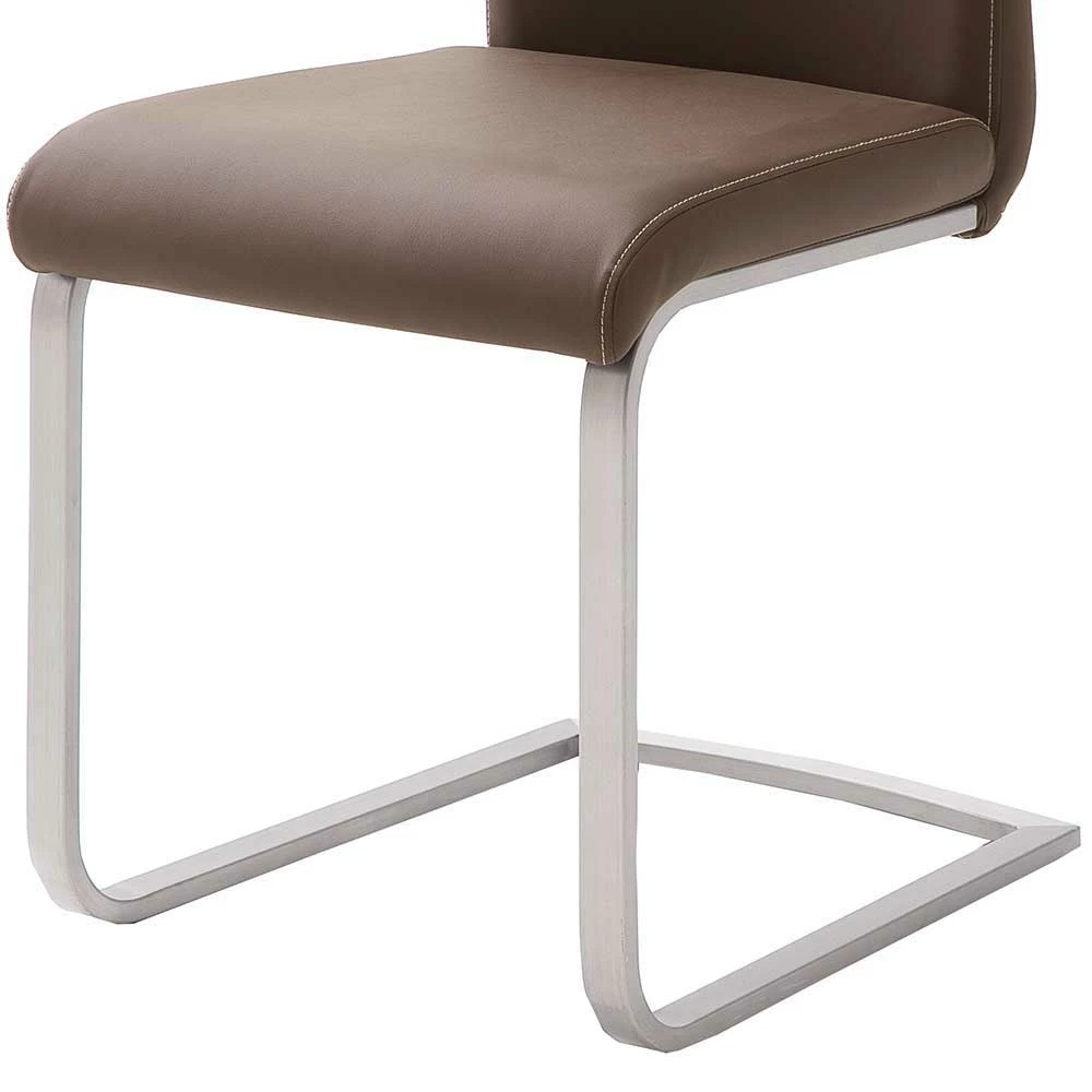 Freischwinger Küchenstuhl In Braun Darinca Kunstleder (4er Set) - Image 3