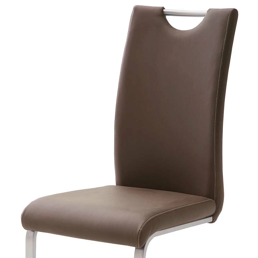 Freischwinger Küchenstuhl In Braun Darinca Kunstleder (4er Set) - Image 4