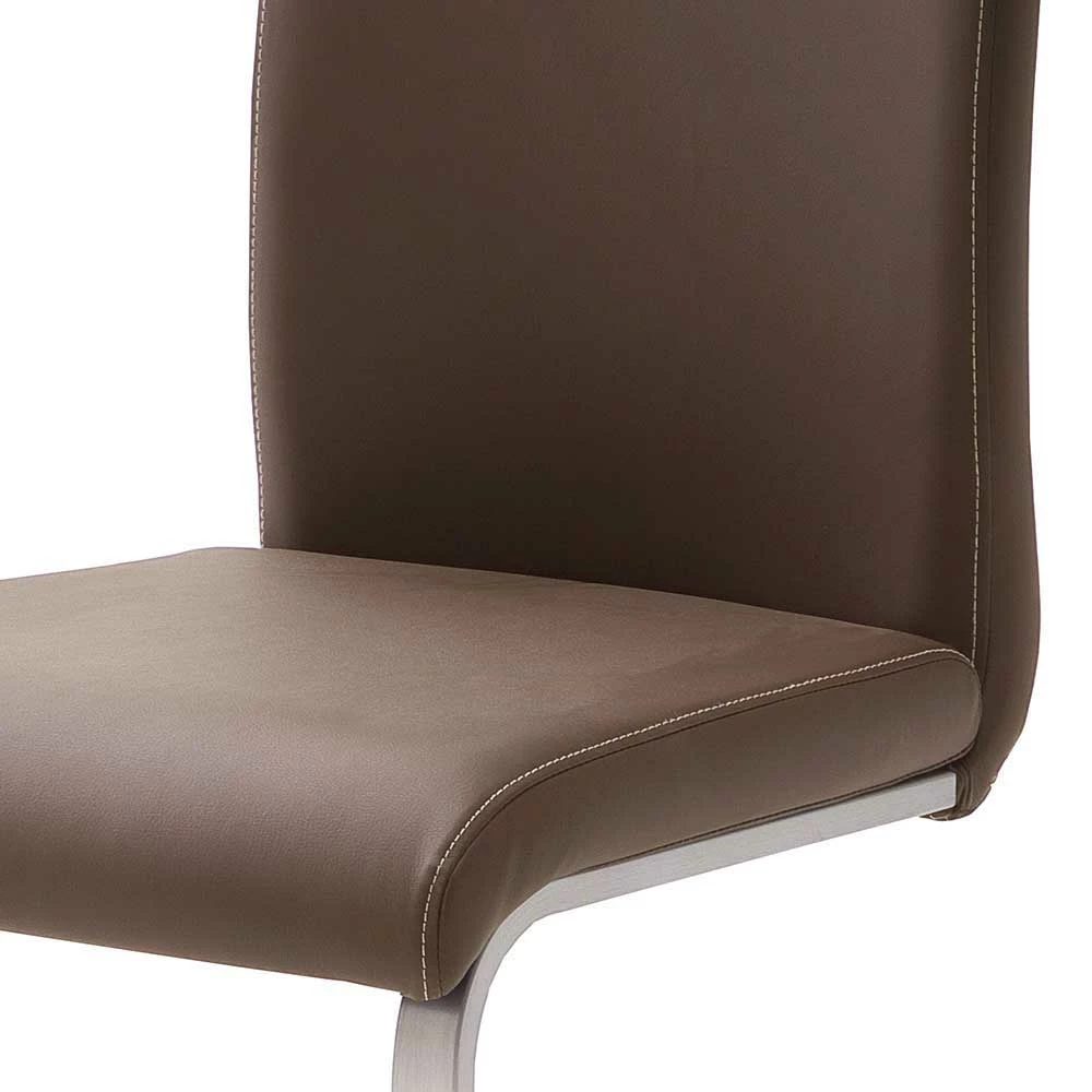 Freischwinger Küchenstuhl In Braun Darinca Kunstleder (4er Set) - Image 5