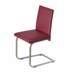 Freischwinger Clamina In Rot Kunstleder