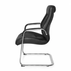 Freischwinger Sessel Aus Leder In Schwarz - Kernudra -Malott-Shop freischwinger sessel aus leder in schwarz mit chromgestell kernudra 03