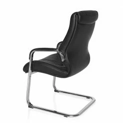 Freischwinger Sessel Aus Leder In Schwarz - Kernudra -Malott-Shop freischwinger sessel aus leder in schwarz mit chromgestell kernudra 04