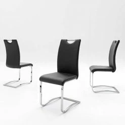Freischwinger Set Lavrin Mit Griff (4er Set) 9 Freischwinger Set Lavrin Mit Griff (4er Set) -Malott-Shop freischwinger set griff schwarz kunstleder lavrin 02