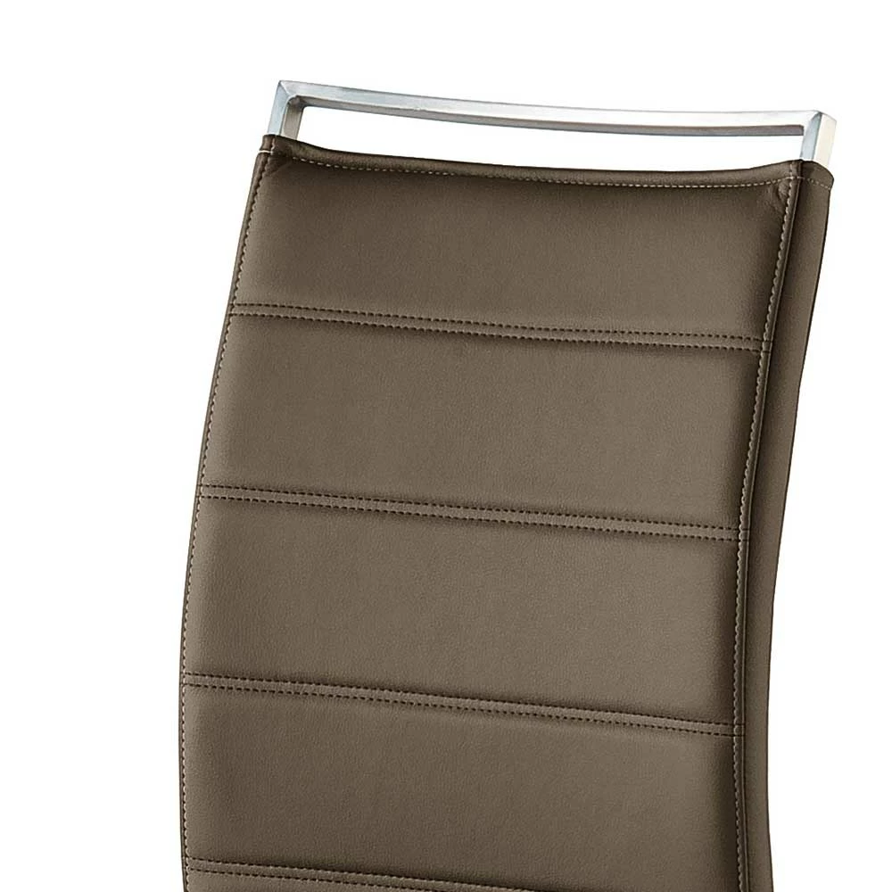 Freischwingerstuhl Emilina In Braun Kunstleder (2er Set) - Image 3