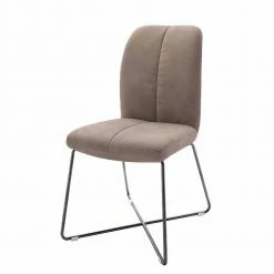 Gepolsterter Esszimmerstuhl Mit Kunstleder Schlamm Ballardo & Edelstahl In Anthrazit (2er Set)