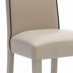 Gepolsterter Stuhl In Creme Flyma Kunstleder (2er Set) -Malott-Shop gepolsterter stuhl in creme kunstleder flyma 03