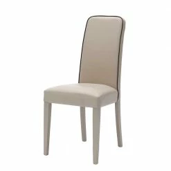 Gepolsterter Stuhl In Creme Flyma Kunstleder (2er Set)