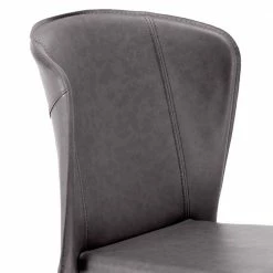 Gepolsterter Stuhl In Dunkelgrau - Baika (2er Set) -Malott-Shop gepolsterter stuhl in dunkelgrau aus kunstleder metall baika 03