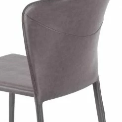 Gepolsterter Stuhl In Dunkelgrau - Baika (2er Set) -Malott-Shop gepolsterter stuhl in dunkelgrau aus kunstleder metall baika 04