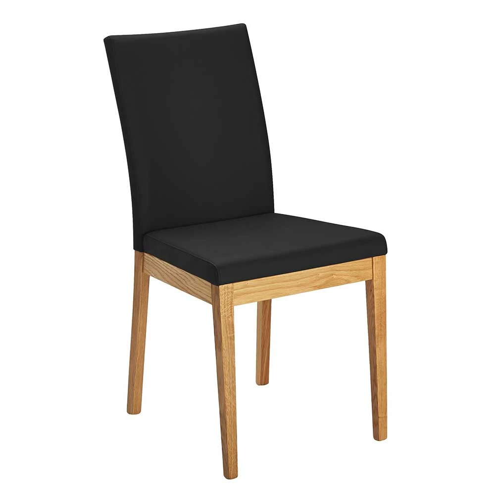 Gepolsterter Wildeiche Stuhl In Natur & Schwarz - Kahano - Image 2