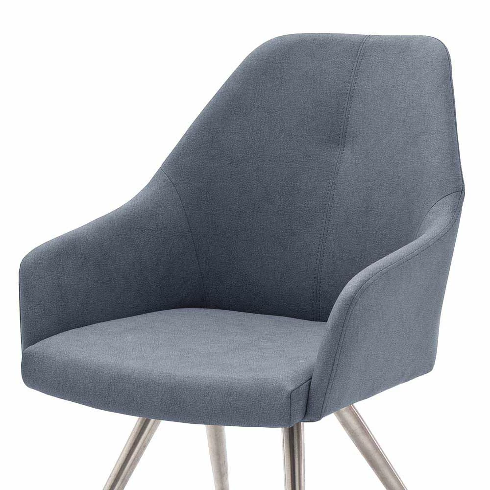 Graublauer Esszimmer Sessel Kunstleder - Yagego (2er Set) - Image 3