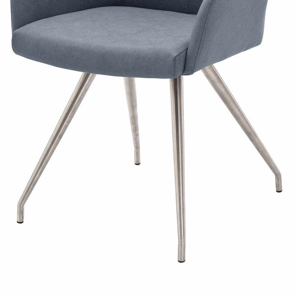 Graublauer Esszimmer Sessel Kunstleder - Yagego (2er Set) - Image 4