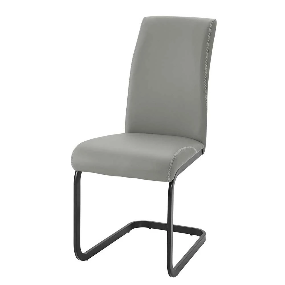 Graue Freischwinger Aus Kunstleder - Krapina (Set)