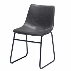 Graue Kunstleder Schalenstühle 46x78x54 Cm - Icolaia (2er Set)