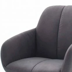 Grauer Armlehnstuhl Mit Kunstleder Carlotte Auf Edelstahlgestell (2er Set) -Malott-Shop grauer armlehnstuhl mit kunstleder auf edelstahlgestell carlotte 02