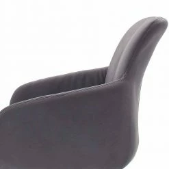 Grauer Armlehnstuhl Mit Kunstleder Carlotte Auf Edelstahlgestell (2er Set) -Malott-Shop grauer armlehnstuhl mit kunstleder auf edelstahlgestell carlotte 05