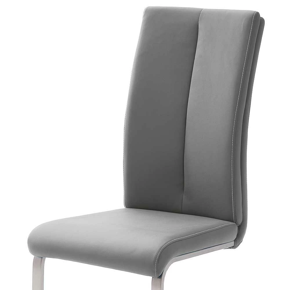 Grauer Polsterstuhl Für Den Esstisch Cimbaly Mit Schwinggestell (4er Set) - Image 4