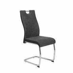 Grauer Schwingstuhl Mit Material Mix - Parvello (Set)