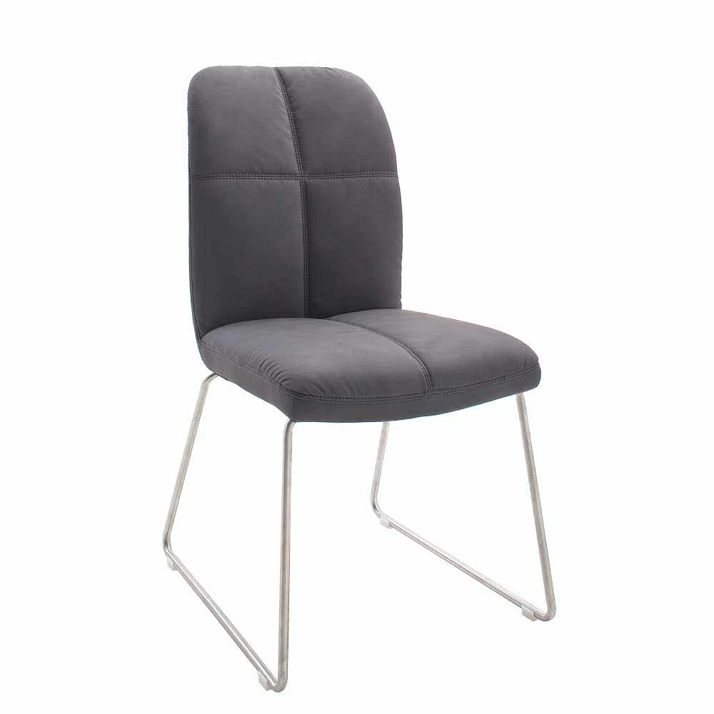 Grauer Stuhl Für Küche & Esszimmer Devenia Mit Kunstleder (2er Set) - Image 2