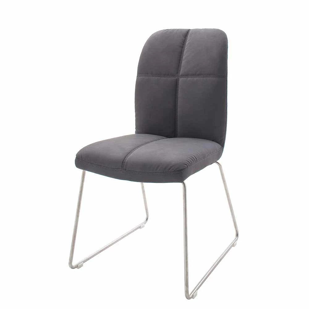 Grauer Stuhl Für Küche & Esszimmer Devenia Mit Kunstleder (2er Set)