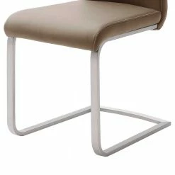 Hellbrauner Küchenstuhl Mit Schwinggestell Troja & Kunstleder Bezug (4er Set) -Malott-Shop hellbrauner kuechenstuhl mit schwinggestell kunstleder bezug troja 02