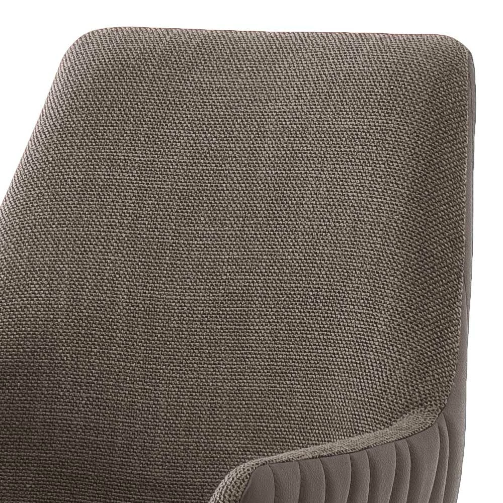 Hellbrauner Stuhl Aus Chenille & Kunstleder - Sorella (2er Set) - Image 4