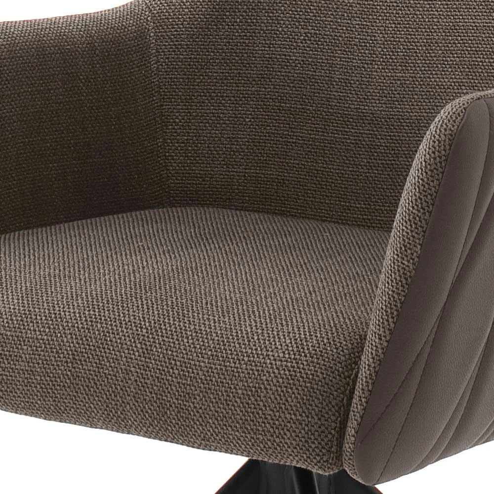 Hellbrauner Stuhl Aus Chenille & Kunstleder - Sorella (2er Set) - Image 5