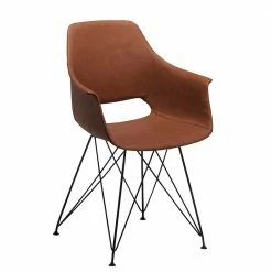 Hellbrauner Stuhl Mit Trapezgestell - Lagossan (2er Set)