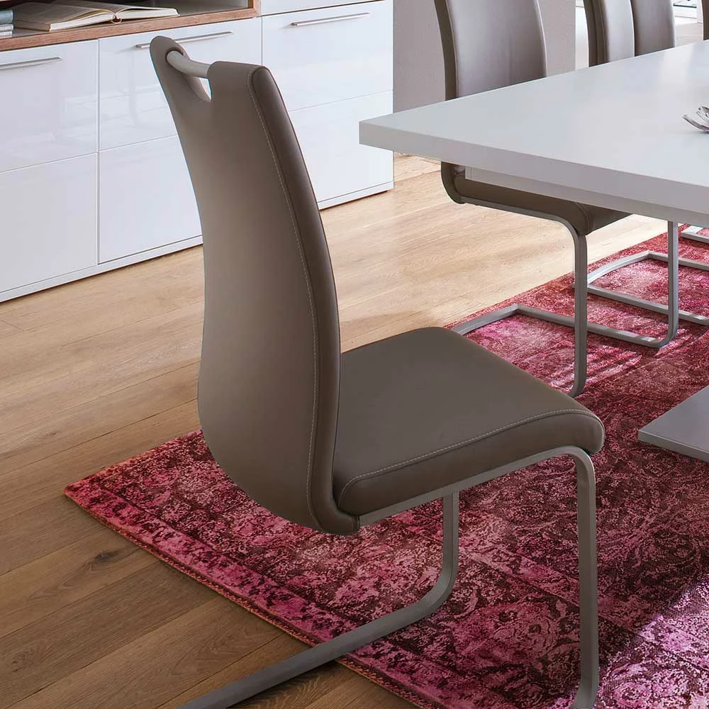 Hellbraunes Freischwinger Set Defency Mit Kunstleder Bezug (4er Set) - Image 6