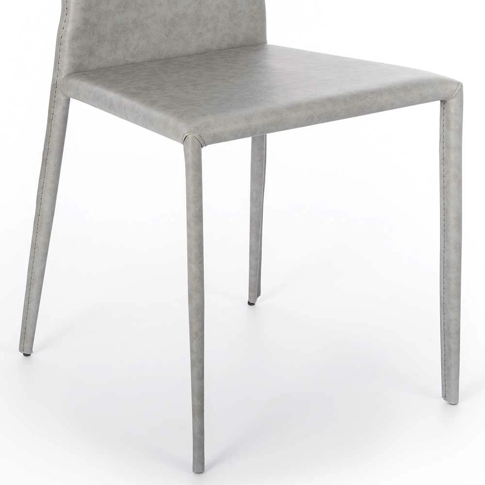 Hellgraue Esszimmerstühle Aus Kunstleder - Guana (2er Set) - Image 4