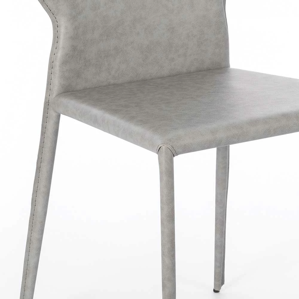 Hellgraue Esszimmerstühle Aus Kunstleder - Guana (2er Set) - Image 6