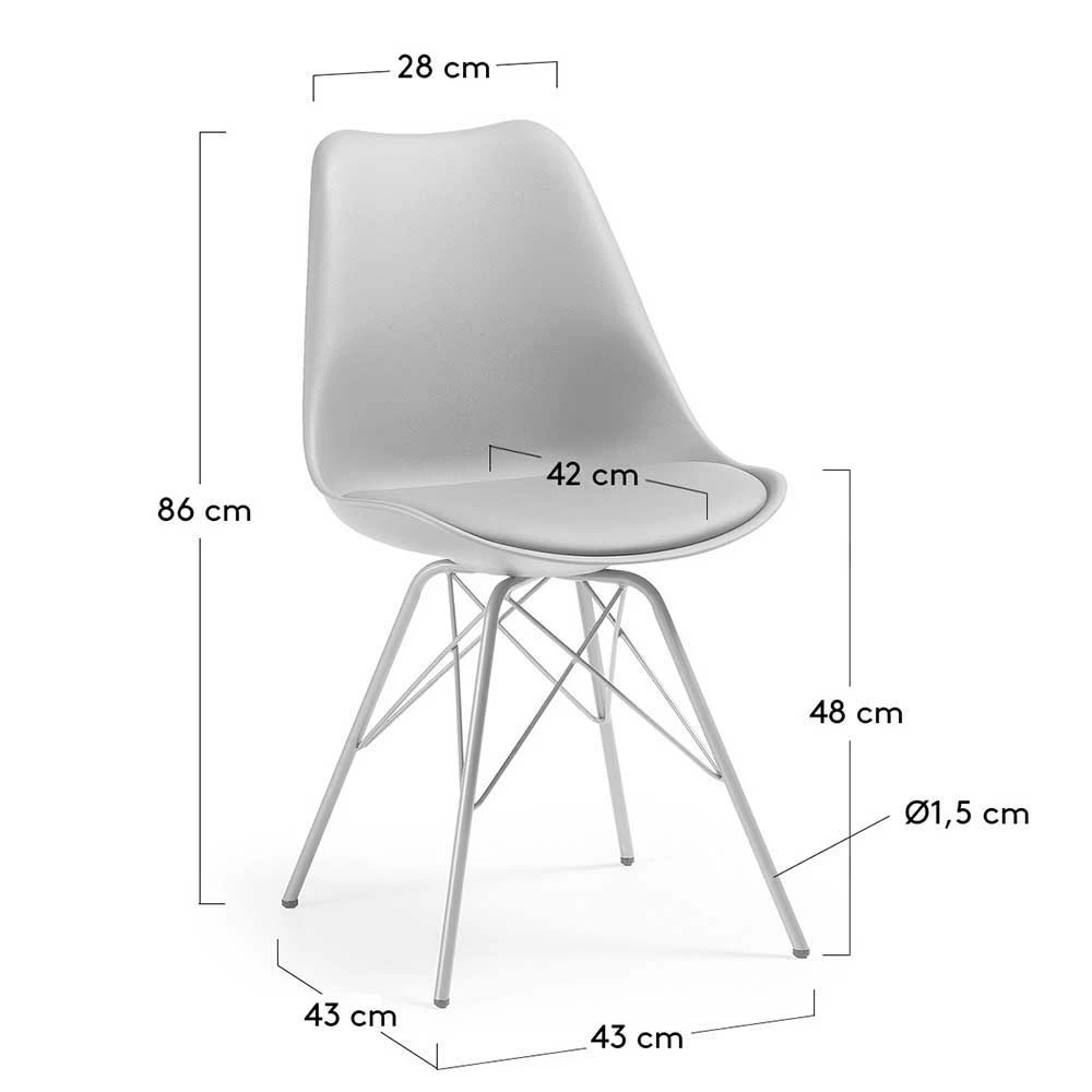 Hellgrauer Esszimmerstuhl Modern - Reggio (4er Set) - Image 5
