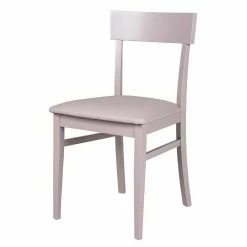 Hellgrauer Holzstuhl Buche Massiv Kingston Mit Sitz Kunstleder (2er Set)