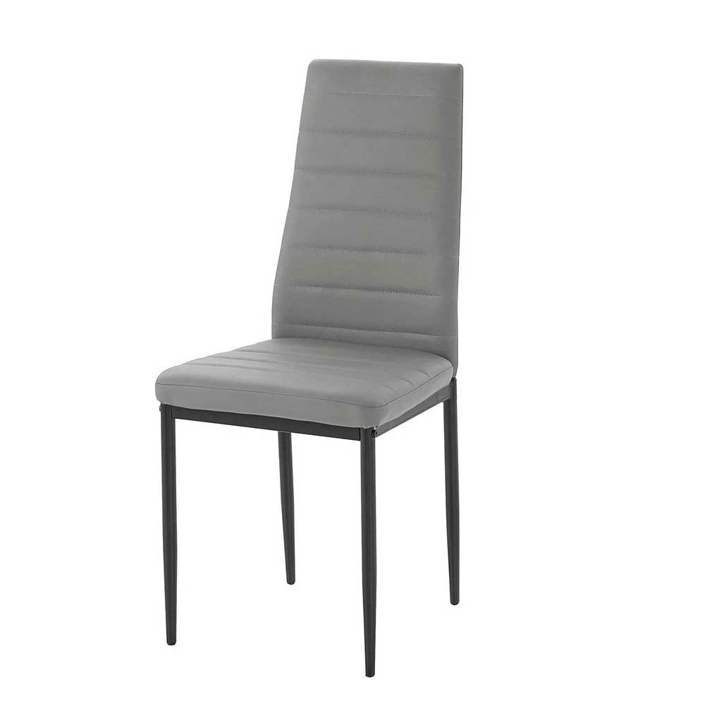 Hochlehner Essstuhl In Grau & Schwarz - Padru (4er Set)