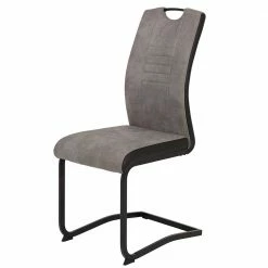 Hochlehner Schwingstuhl In Grau & Schwarz - Milly (Set)