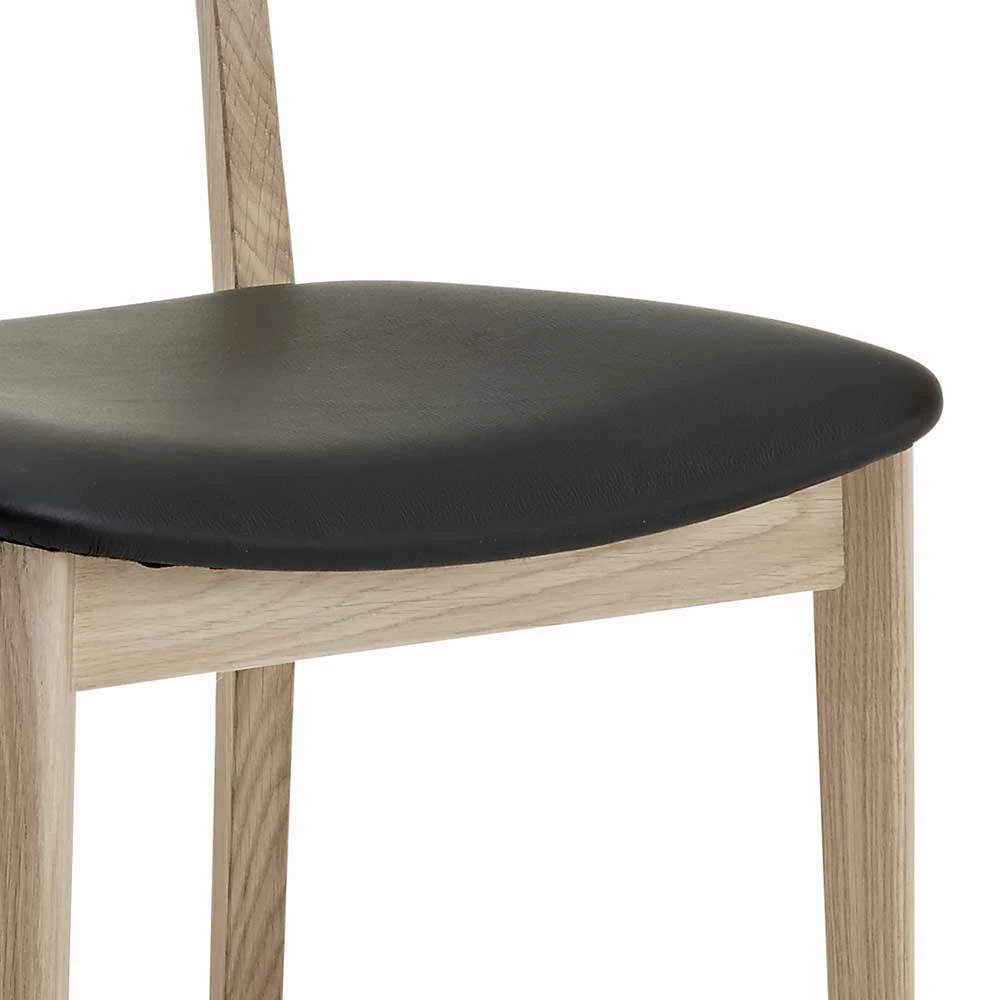 Holzstuhl mit Echtleder Sitz - Jakalyn (2er Set) Holzstuhl Mit Echtleder Sitz - Jakalyn (2er Set) -Malott-Shop holzstuhl mit echtleder sitz in schwarz jakalyn 03