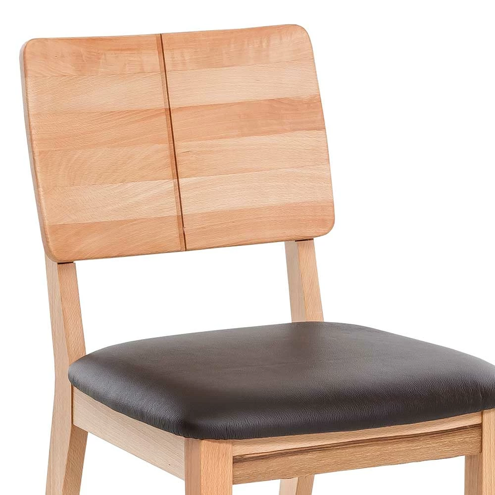 Kernbuche Holzstühle Mit Leder - Rascilda (2er Set) - Image 4