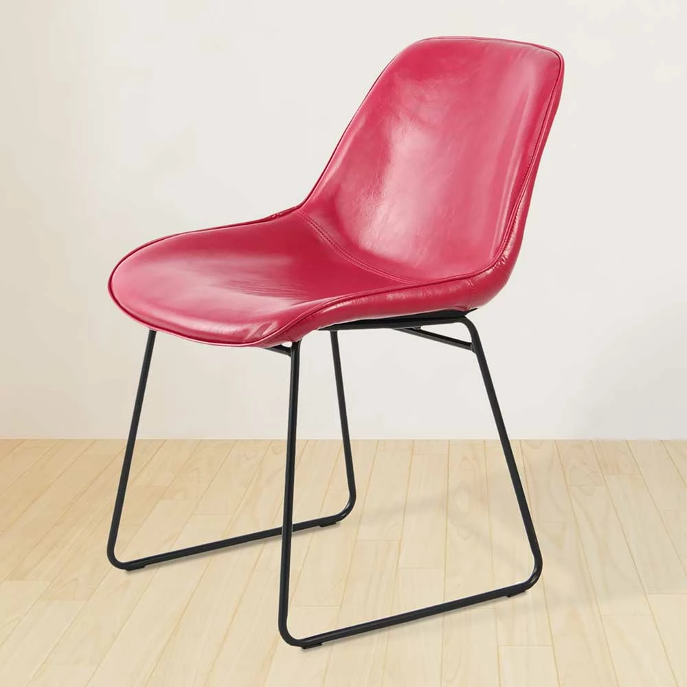 Knalliger Kunstlederstuhl In Rot - Plodi (2er Set) - Image 3