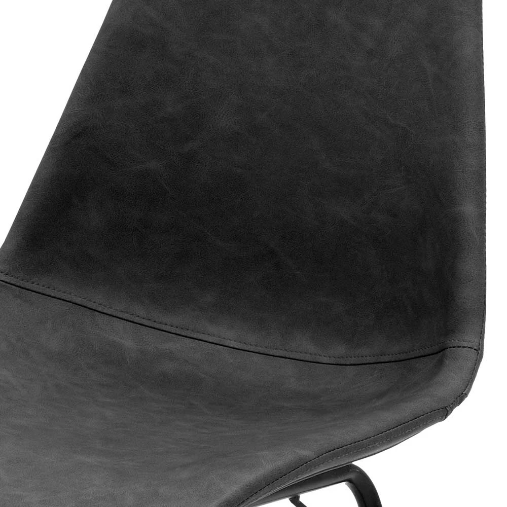 Küche Schalenstuhl In Schwarz Kunstleder - Katrynella (2er Set) 6 Küche Schalenstuhl In Schwarz Kunstleder - Katrynella (2er Set) - Image 4