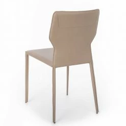 Küchenstühle In Taupe - Coolianda (2er Set) -Malott-Shop kuechenstuehle in taupe aus kunstleder mit metallgestell coolianda 02