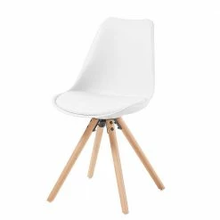 Küchenstuhl In Weiß & Buche - Mossora (4er Set)