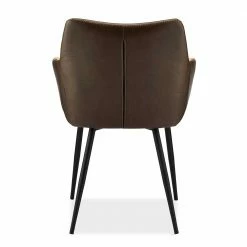 Kunstleder Armlehnstühle In Braun Dunkel - Onan (2er Set) -Malott-Shop kunstleder armlehnstuehle in braun dunkel mit stahl schwarz onan 02