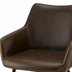 Kunstleder Armlehnstühle In Braun Dunkel - Onan (2er Set) -Malott-Shop kunstleder armlehnstuehle in braun dunkel mit stahl schwarz onan 03