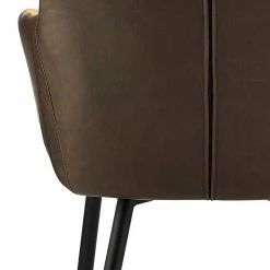 Kunstleder Armlehnstühle In Braun Dunkel - Onan (2er Set) -Malott-Shop kunstleder armlehnstuehle in braun dunkel mit stahl schwarz onan 04
