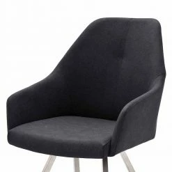 Kunstleder Armlehnstuhl In Anthrazit - Enfino (2er Set) -Malott-Shop kunstleder armlehnstuhl in anthrazit mit edelstahl enfino 02