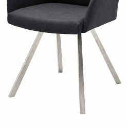 Kunstleder Armlehnstuhl In Anthrazit - Enfino (2er Set) -Malott-Shop kunstleder armlehnstuhl in anthrazit mit edelstahl enfino 03