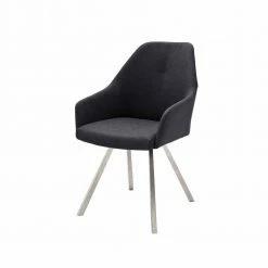 Kunstleder Armlehnstuhl In Anthrazit - Enfino (2er Set)